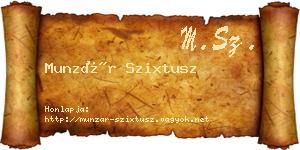 Munzár Szixtusz névjegykártya